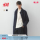 大衣1262251 通勤外套轻便舒适翻领中长款 HM男装 风衣冬季