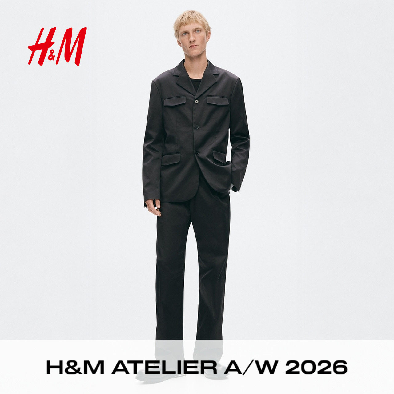 【Atelier】HM男装西裤2026秋季新款修身版长款休闲裤子1355952