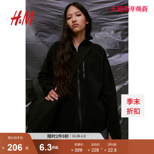 毛绒保暖立领滑雪骑行夹克1111528 时尚 HM女装 运动外套冬季