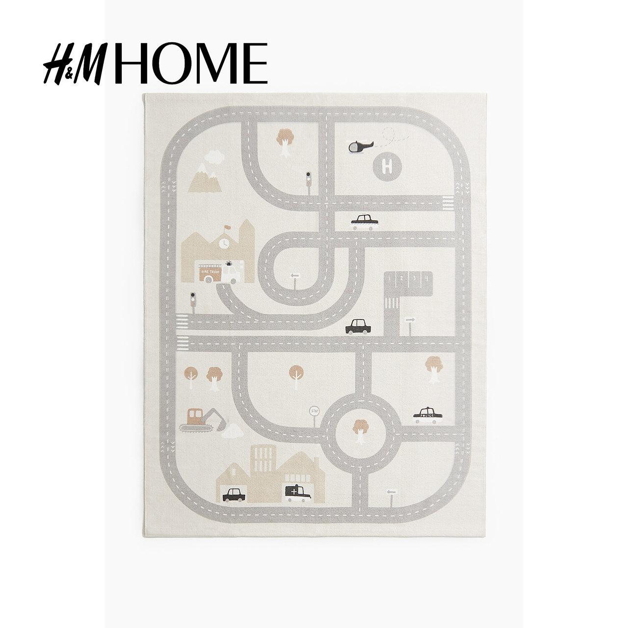 HM HOME居家布艺地毯舒适厚款防滑童趣道路桌游牌地垫1123072