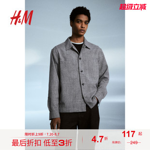 時尚 休閑休閑標準版 新款 型外套襯衫 1265540 男裝 HM2025年秋季