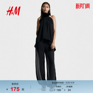 HM春季 围巾领挂脖上衣1319911 女装