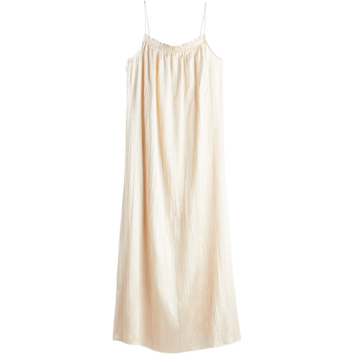 HM女装锻质吊带裙秋季优雅舒适弹性方领修身长裙连身裙1235183