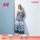 海边度假风系带吊带印花连身裙1329339 新款 HM女装 连衣裙2026春季