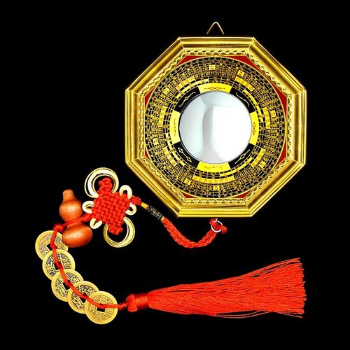 八卦镜大门家用门口凸的凹凸镜子九宫太极凸面怎么挂农村摆件挂件