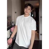 索罗娜内搭半截袖 美式 小领口痞帅运动修身 t恤男夏季 重磅正肩短袖