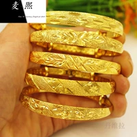 Trang sức Sha Jin Chính hãng 999 Cô dâu Việt Nam Wedding Dragon và Phoenix Bracelet Mô phỏng Vòng đeo tay vàng giả Nữ - Vòng đeo tay Cuff vòng đá