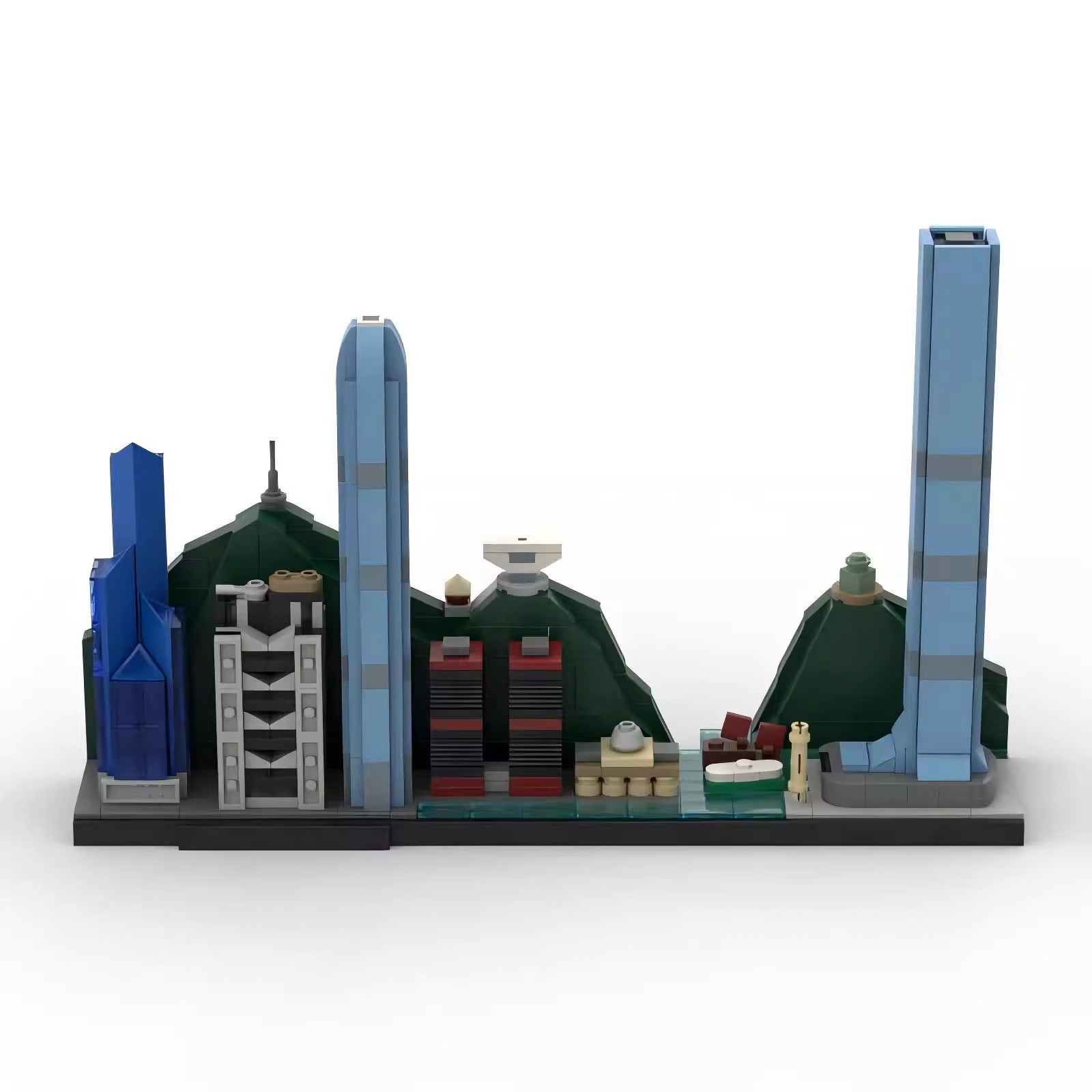 MOC香港天际线建筑街景系列拼插积木玩具益智拼装套装礼物模型男