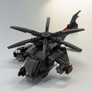 国产MOC-31057蝙蝠狼炫酷黑色英雄蝙蝠飞机拼装积木模型摆件礼物