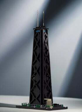 MOC-40746约翰汉考克中心1:650比例建筑模型益智男孩积木礼物套装
