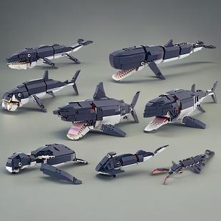 深海系列MOC-141654史前海洋生物小颗粒积木拼装男孩益智玩具礼物
