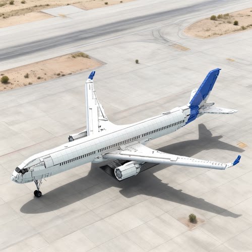 国产MOC-233130A350客机积木