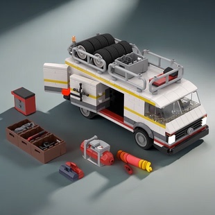 适用乐高MOC国产积木玩具拼装模型奥迪Quattro S1 E2运输车套装男