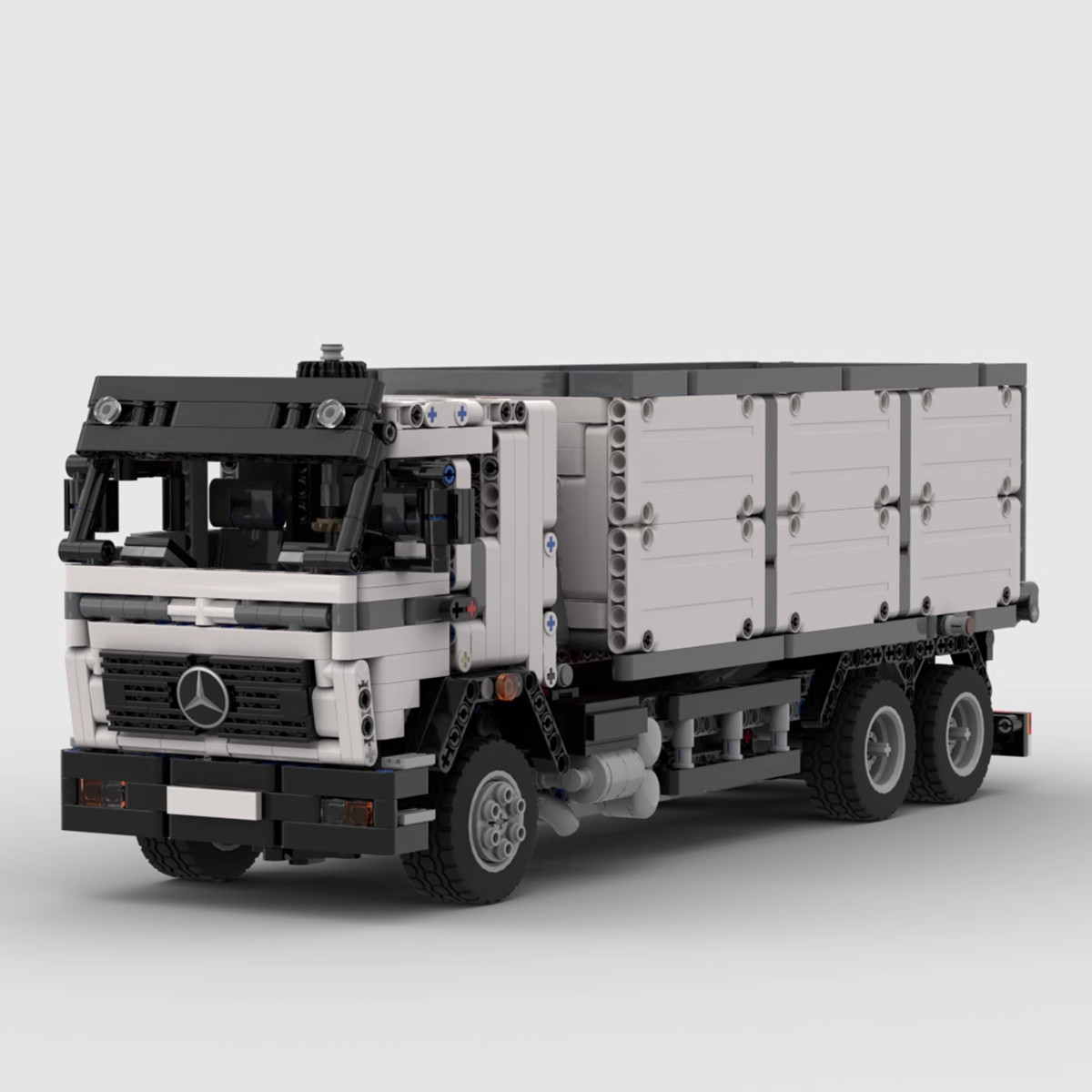 国产MOC-96056梅赛德斯奔驰拼装积木科技汽车装载运输车玩具套装