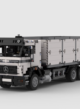 国产MOC-96056梅赛德斯奔驰拼装积木科技汽车装载运输车玩具套装