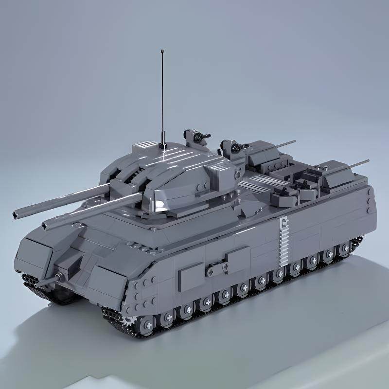 MOC德军二战军事模型P1000超重型巨鼠坦克小颗粒拼搭积木男孩套装