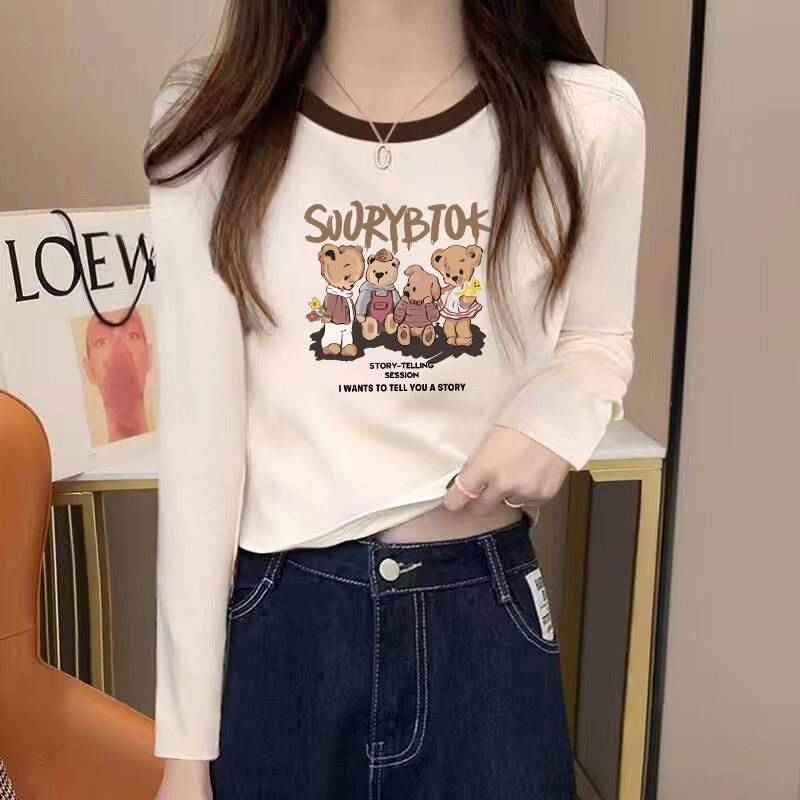 法式独特别致短款上衣纯棉长袖t恤女打底衫内搭修身时尚洋气时髦,女装/女士精品,T恤,淘宝优惠券,粉丝福利购,淘宝优惠卷