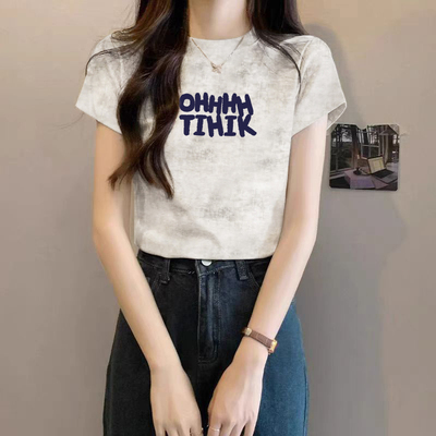 正肩法式独特别致漂亮掐腰小个子短款上衣短袖t恤女2025夏季新款