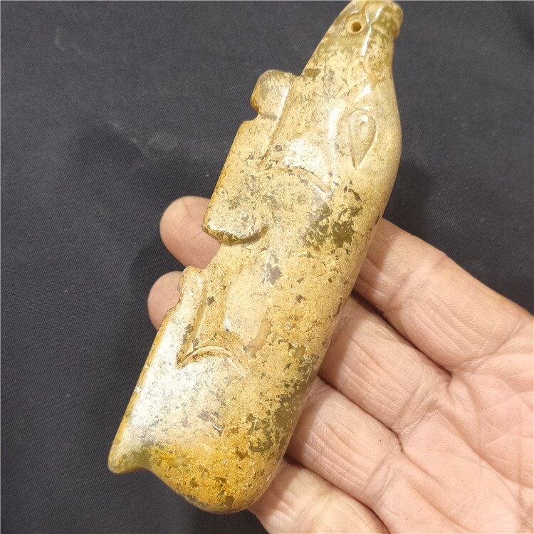 供应古玩杂项仿古做旧工艺品岫玉玉猪龙小摆件挂件批发