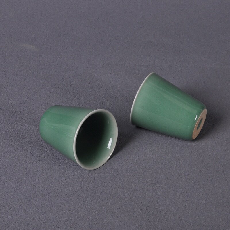 云上青瓷中式复古风直口品茗杯宋韵小号龙泉青瓷陶瓷茶杯单杯
