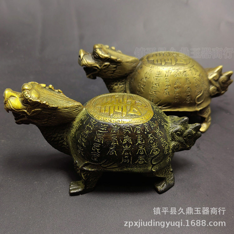 铜器工艺品批发 铜器龙龟黄铜青铜寿字龙龟家居办公铜器小摆件