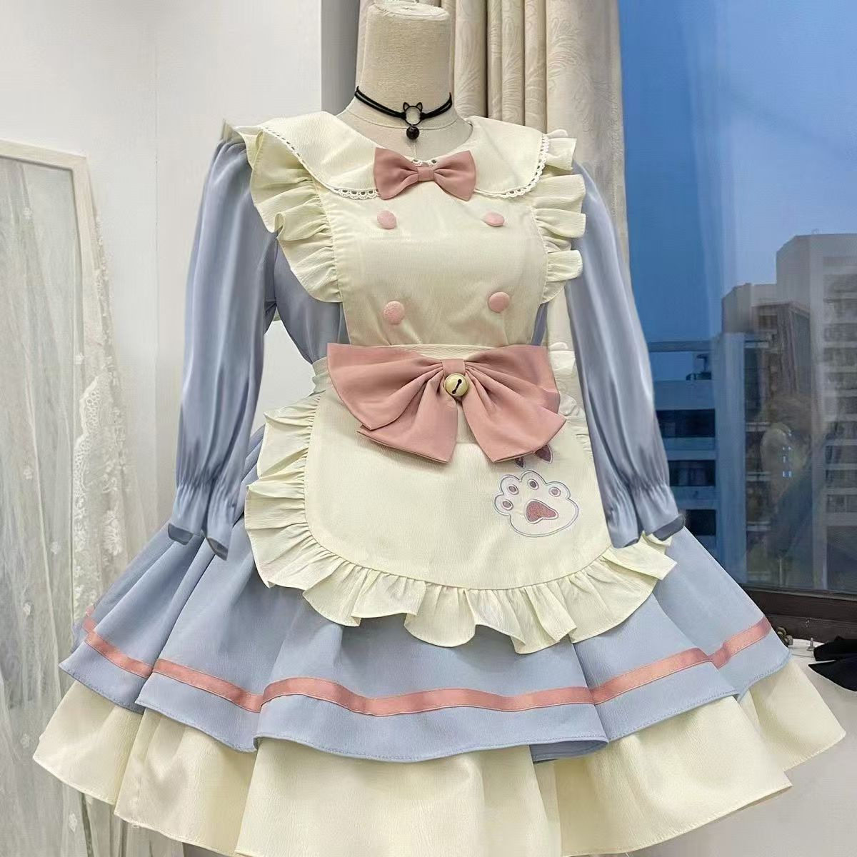 猫咪餐厅女仆装日系COS服可爱学生连衣裙围裙二次元lolita洛丽塔