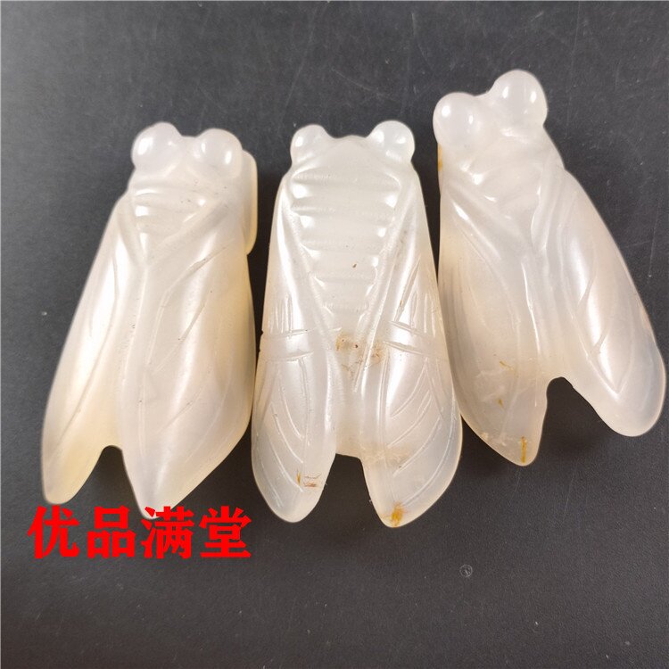 古玩玉器仿古做旧工艺品原色玛瑙红山文化金蝉知了吊坠手挂件