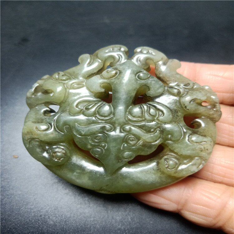 供应仿古做旧工艺品岫玉貔貅瑞兽牌子古风腰佩吊坠挂件批发