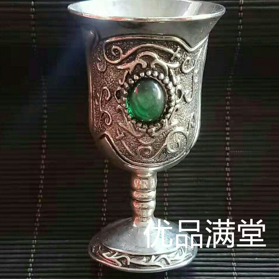 仿古工艺品合金酒杯酒壶酒具高脚杯拍戏道具创意合金银婚庆茶壶礼