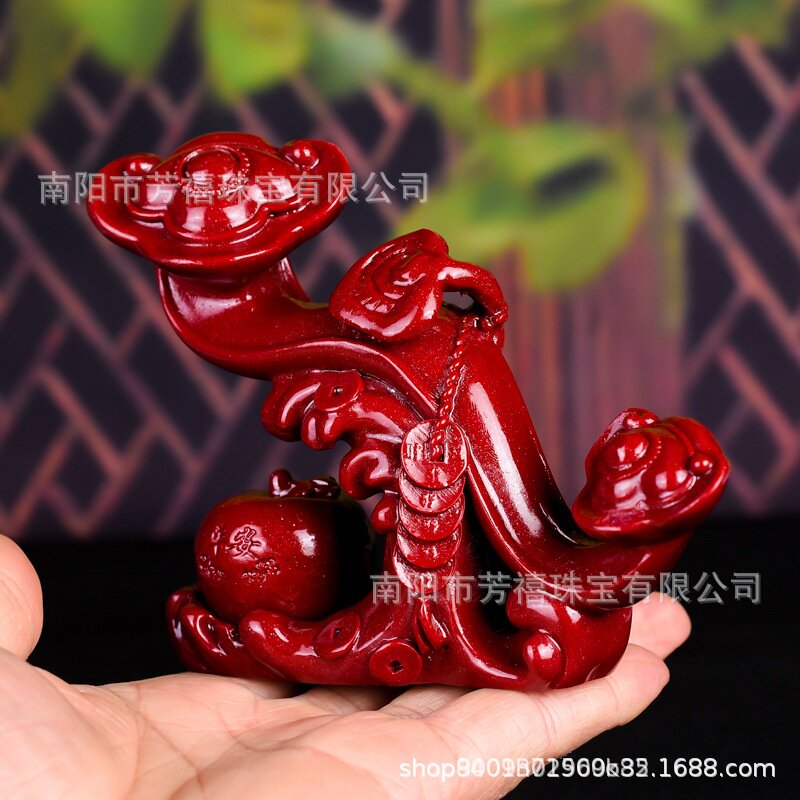 直播货源厂家朱砂紫金砂发财树龙龟聚宝盆葫芦文昌塔摆件