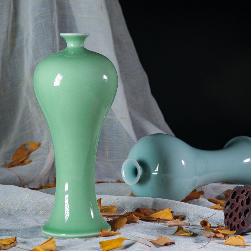 龙泉市青瓷花瓶美人醉工艺品客厅插花摆件装饰品水培瓷器餐桌干花