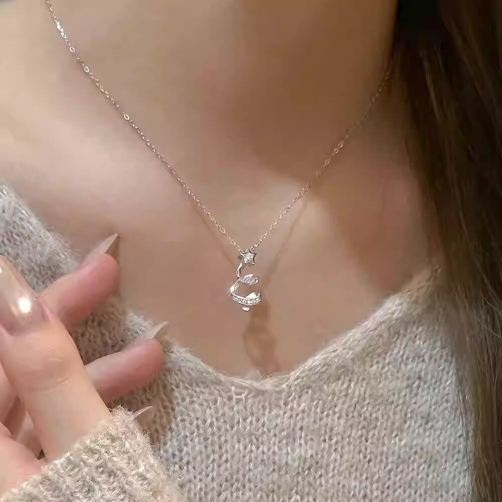 S925纯银圣诞树项链女轻奢小众锁骨链时尚精致圣诞节高级配饰批发