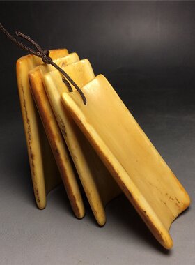 古玩杂项仿古做旧牛骨牌子四大美女牛骨牌子挂件摆件