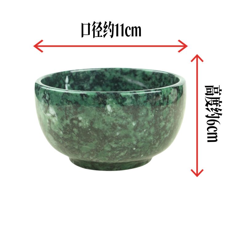养生天然药石茶杯蛇纹石墨绿磁性玉石水杯马年企业馈赠礼盒装茶