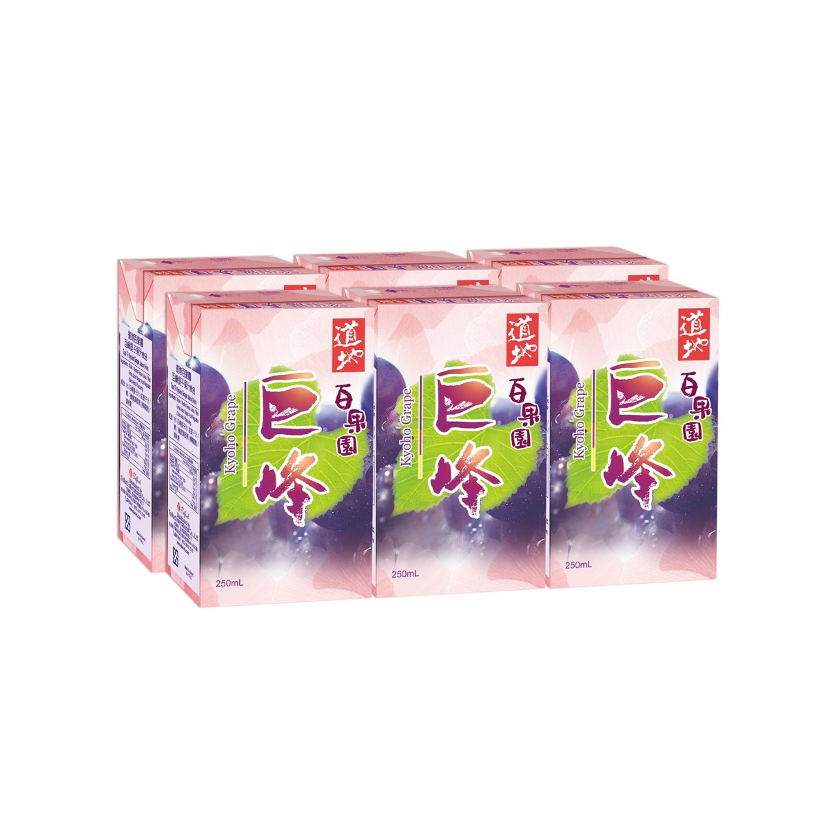 香港进口道地百果园巨峰提子果汁250毫升6包装香甜美味口感清新