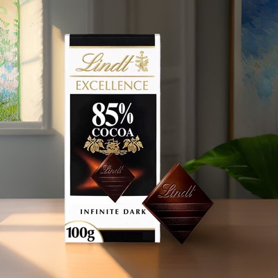 香港进口网红代购新年礼盒节日送礼瑞士莲85%特醇可可朱古力100克