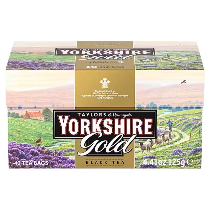 TAYLORS约克郡金装茶包40小包125克英国红茶回甘清香冲泡英式风味