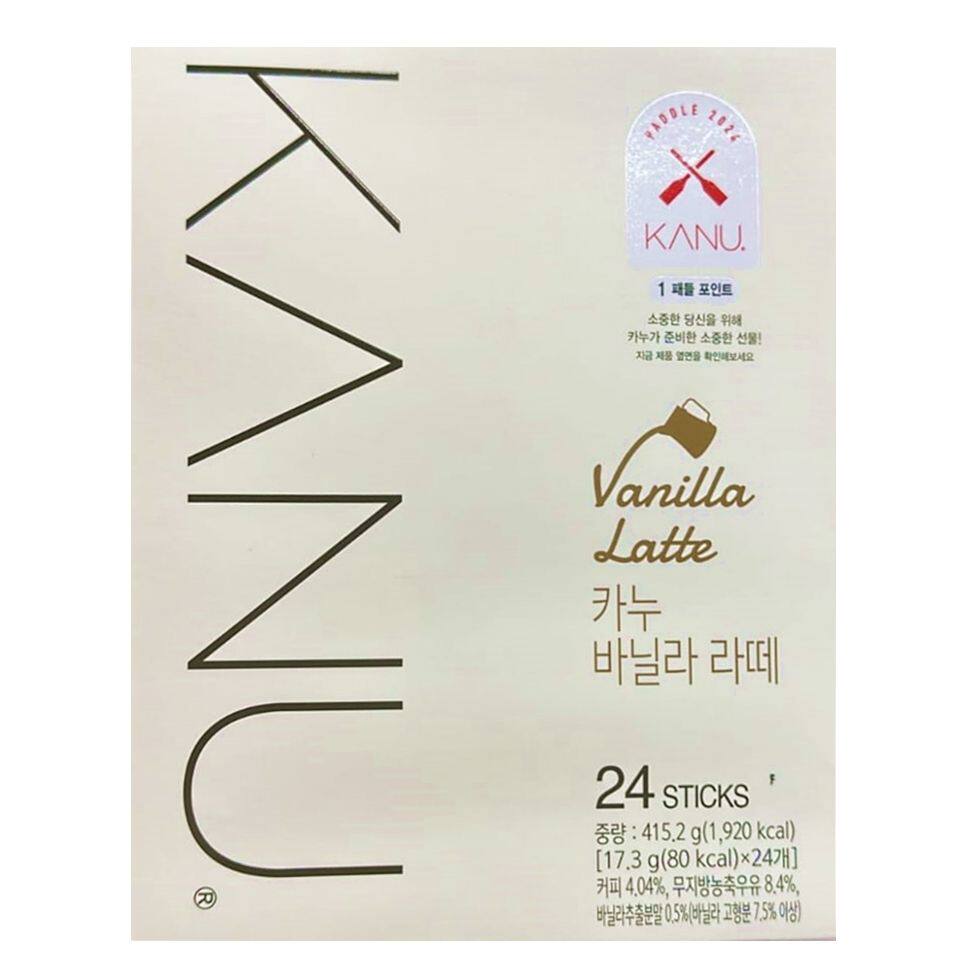 KANU进口韩国云尼拿香草拿铁即冲咖啡17.3gx24包装办公室提神咖啡