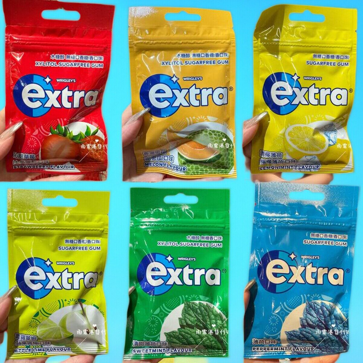 香港代购 EXTRA益达无糖口香糖草莓哈密瓜清香超强薄荷味香口珠