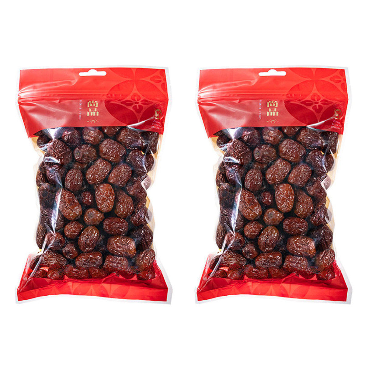 尚品  新疆红枣皇 皮薄核小枣味香泡水煲汤即食干吃品(400克x2包)