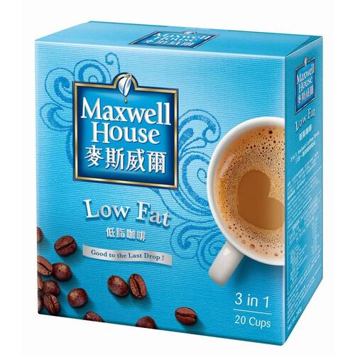 MAXWELL HOUSE麦斯威尔低脂香滑三合一速溶咖啡20条280克日常冲泡