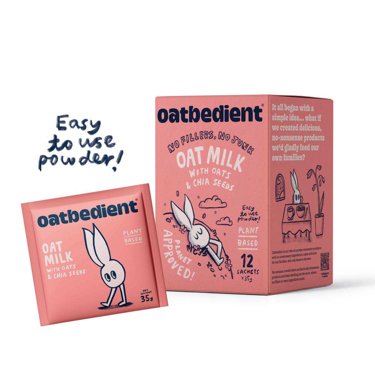 Oatbedient速溶奇亚籽燕麦奶粉热水即冲冲泡饮品下午茶香港代购版