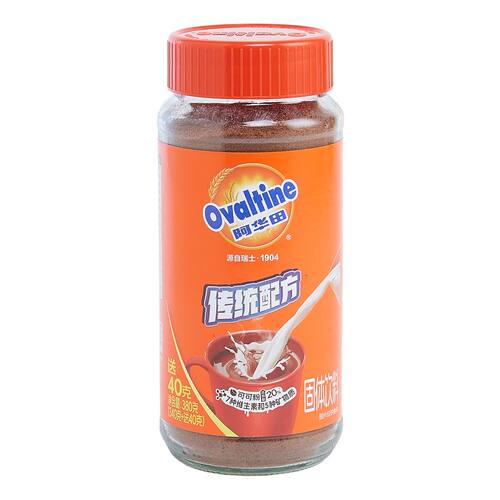 Ovaltine阿华田 传统配方340克瓶装可可粉含维生素矿物质冲泡即饮
