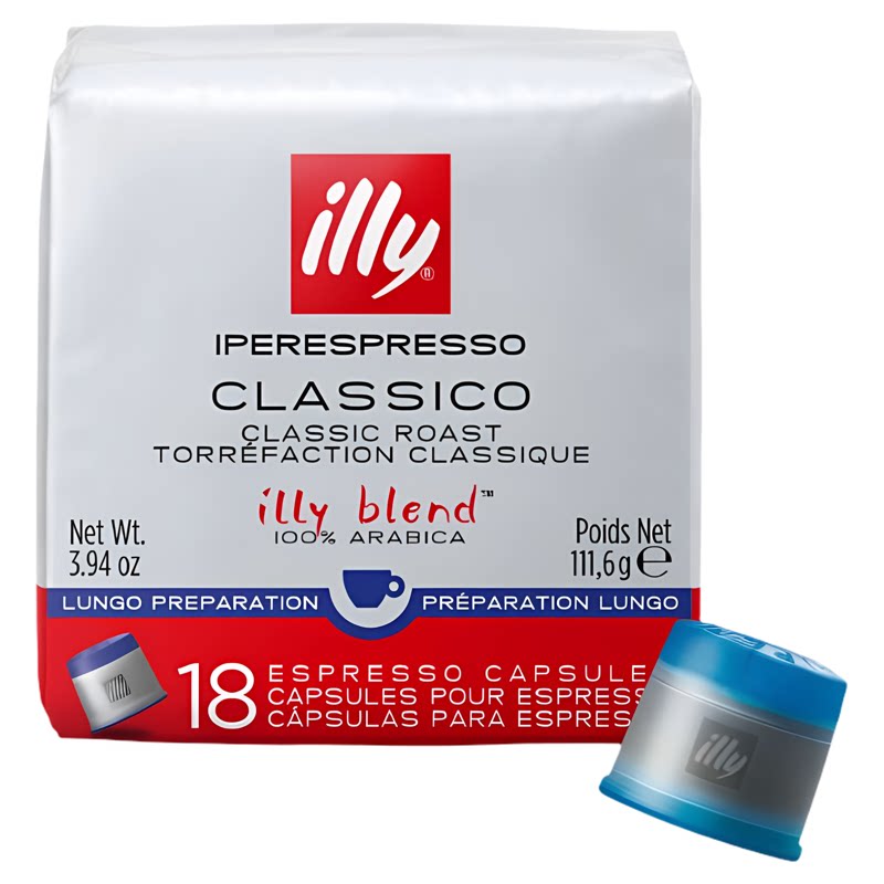 illy意大利进口长滤泡浓缩咖啡胶囊18粒111.6g办公室咖啡提神饮品