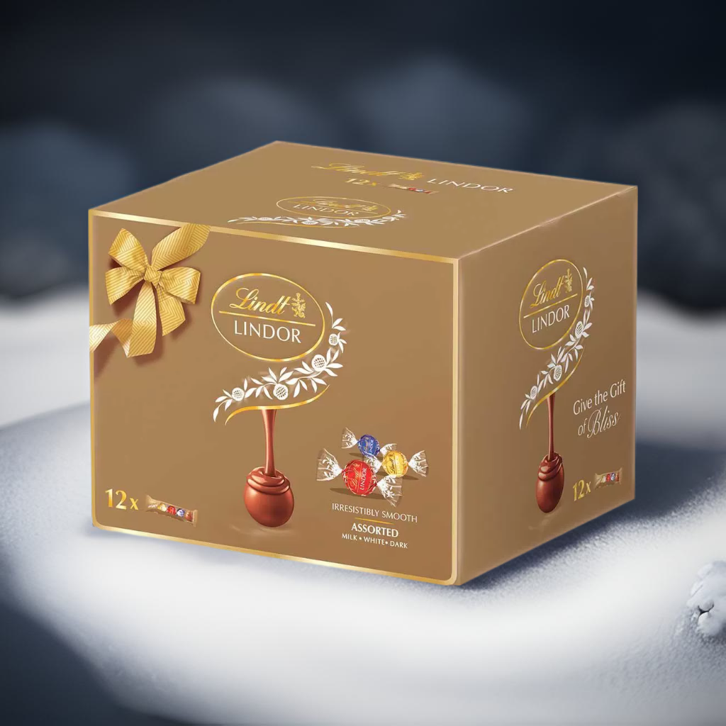 香港进口新年礼盒节日送礼瑞士莲精选软心朱古力12条盒装444克