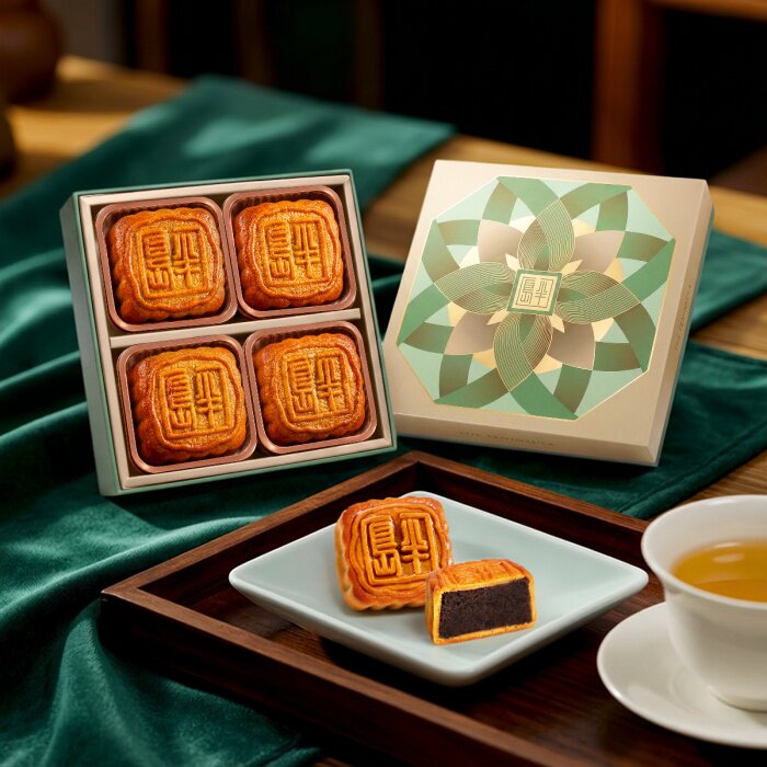 香港进口THE PENINSULA/半岛酒店迷你奶黄茶香白莲蓉月饼宫廷糕点
