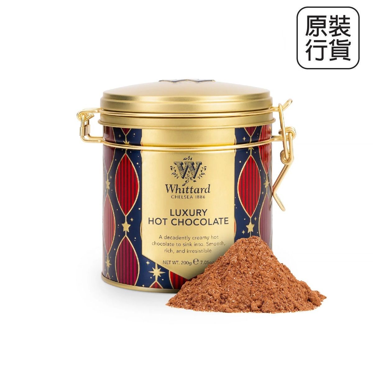 Whittard奢华热朱古力粉密气礼罐装200g办公室巧克力可可风味冲饮