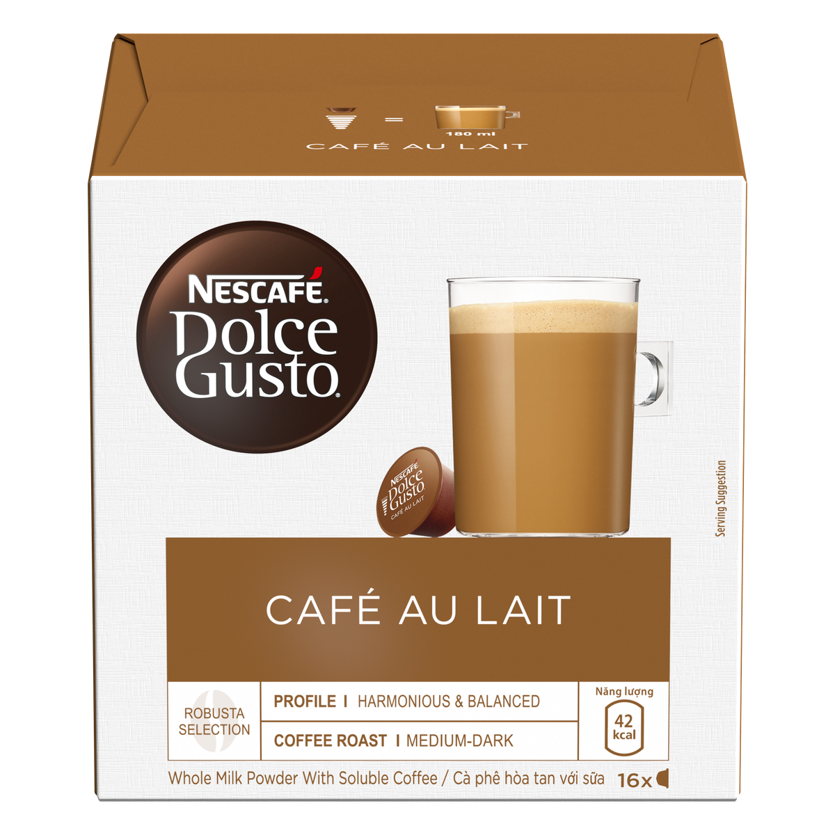 NESCAFÉ Dolce Gusto 牛奶咖啡胶囊160克便可享受美味的牛奶咖啡