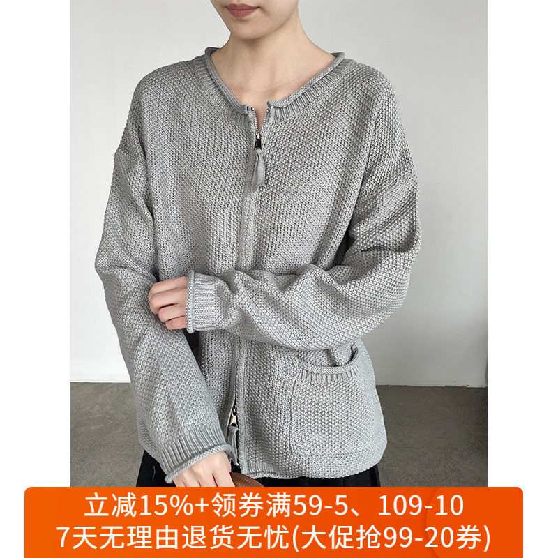 韩系宽松开衫毛衣外套