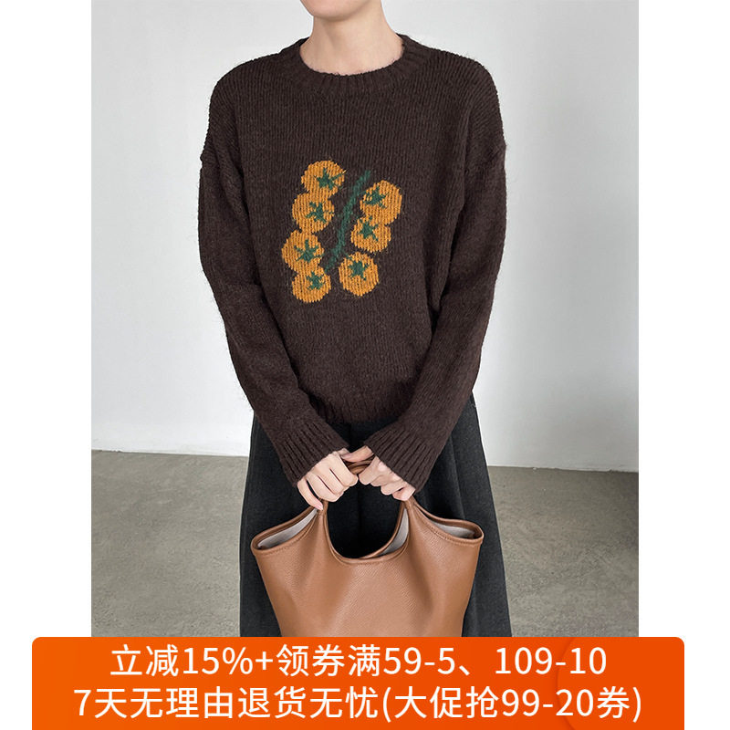 韩系图案通勤内搭显瘦毛衣
